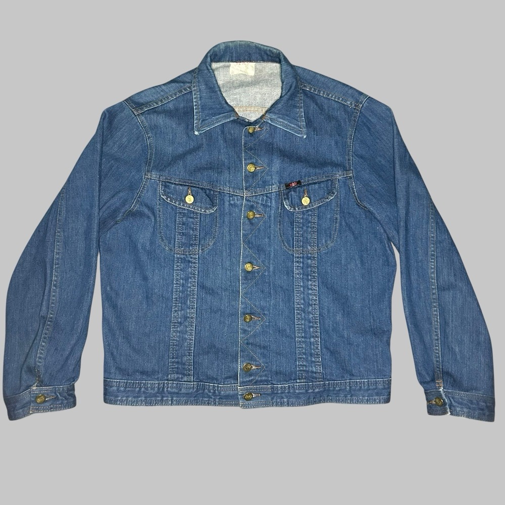Vtg 70's Mens Xl Ray Denim Jacket Light Blue